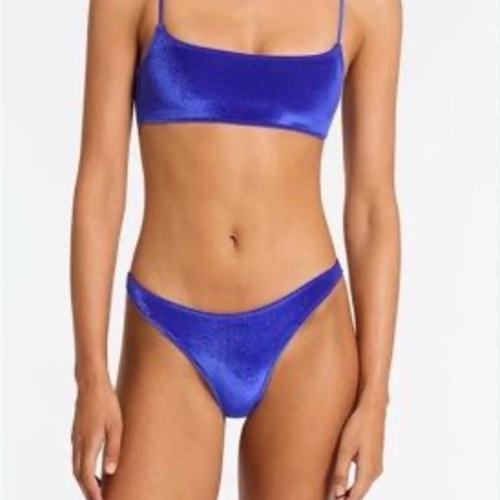 triangl swimwear Blue Velvet Scoop Bikini Set